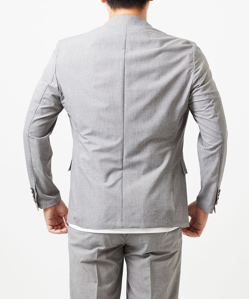 MNDGF07430 MICHEL KLEIN HOMME(ミッシェルクラン オム) 【BODY MAKE】【セットアップ】メッシュプリントテーラードジャケット ライトグレー