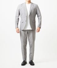 MNDGF07430 MICHEL KLEIN HOMME(ミッシェルクラン オム) 【BODY MAKE】【セットアップ】メッシュプリントテーラードジャケット ライトグレー