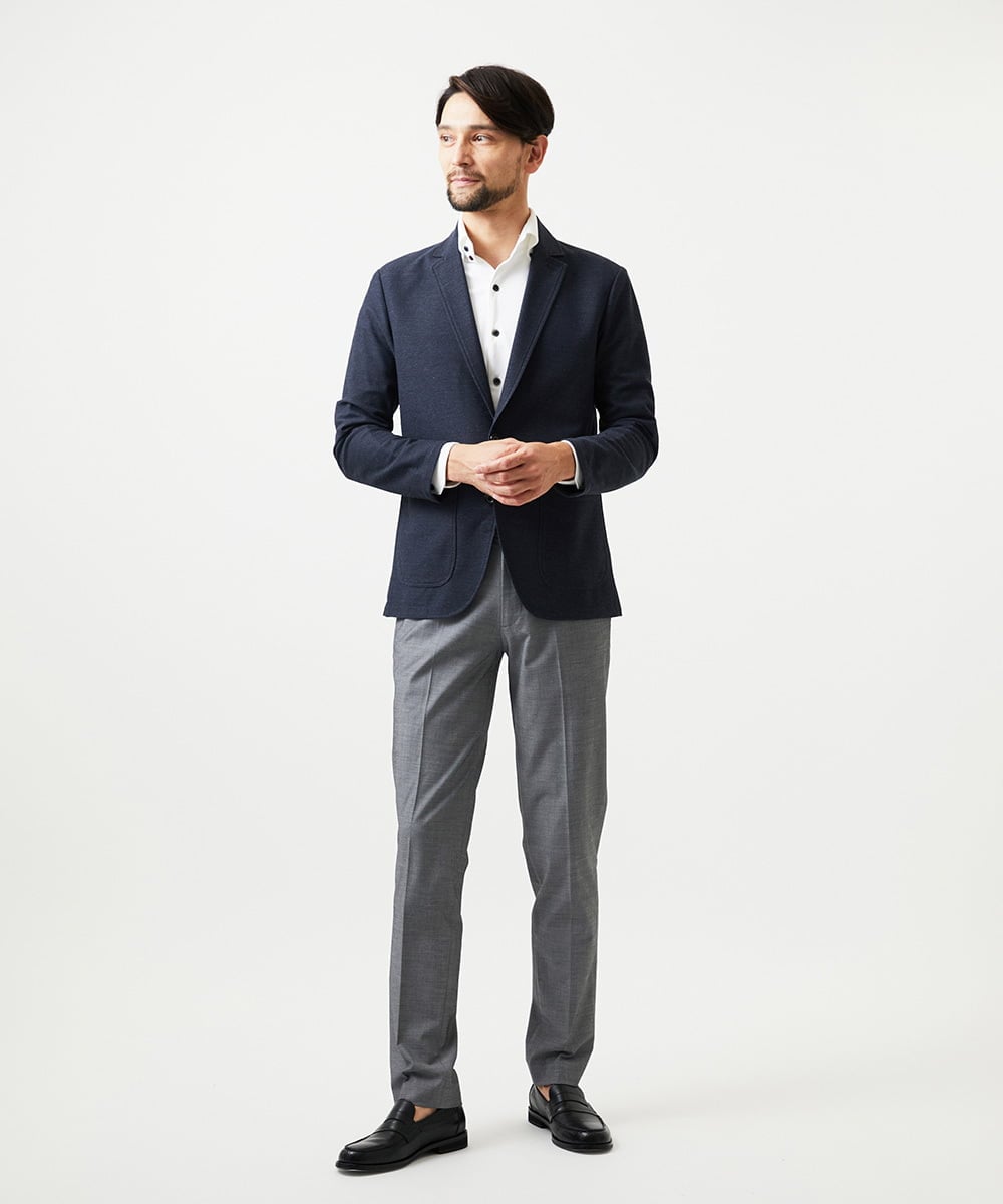 MNDGF55330 MICHEL KLEIN HOMME(ミッシェルクラン オム) ジャージカットジャケット ネイビー