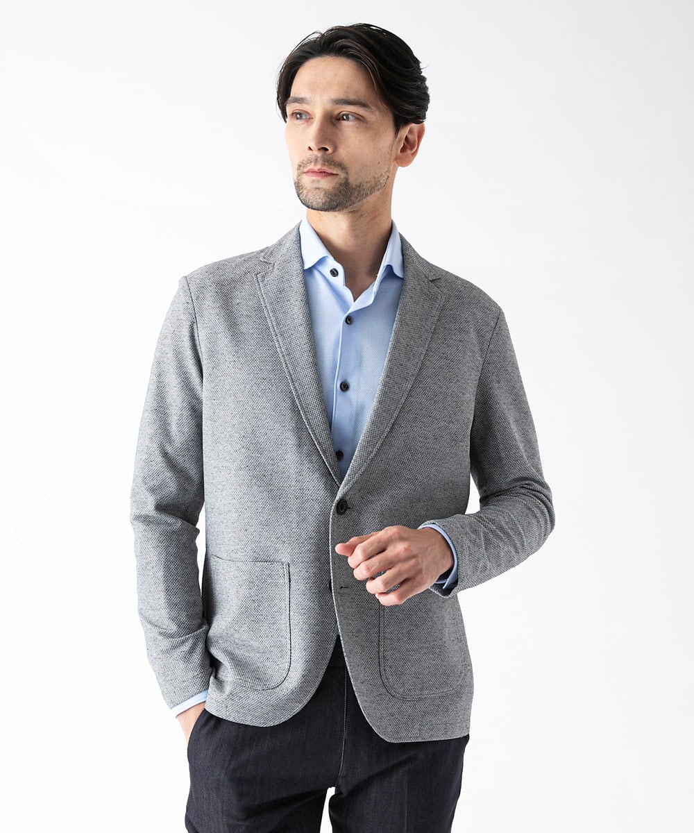 MNDGF55330 MICHEL KLEIN HOMME(ミッシェルクラン オム) ジャージカットジャケット グレー