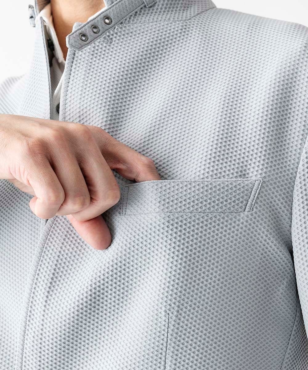 MNDGF56430 MICHEL KLEIN HOMME(ミッシェルクラン オム) 【セットアップ】ストレッチコンバーチブルジャケット グレー