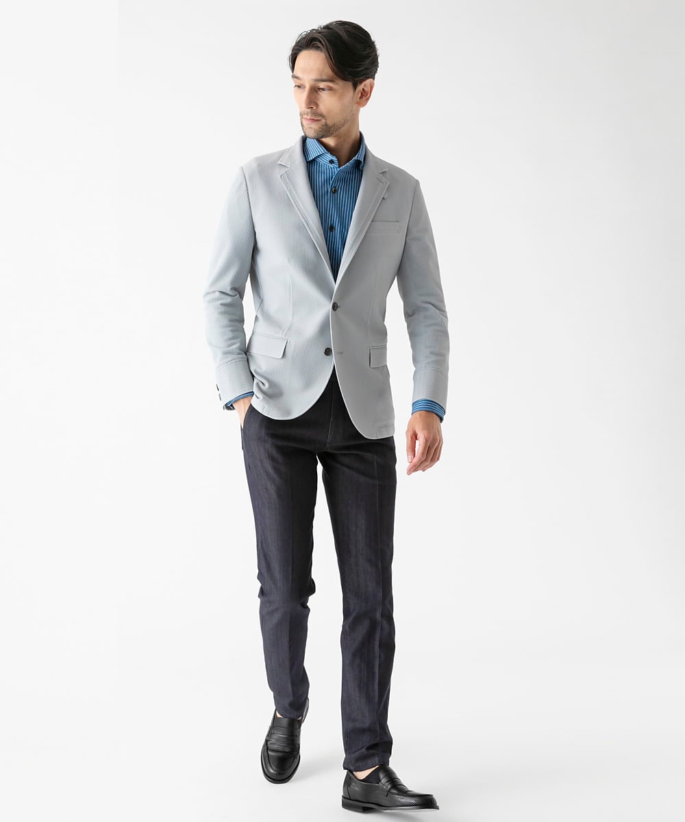 MNDGF56430 MICHEL KLEIN HOMME(ミッシェルクラン オム) 【セットアップ】ストレッチコンバーチブルジャケット グレー