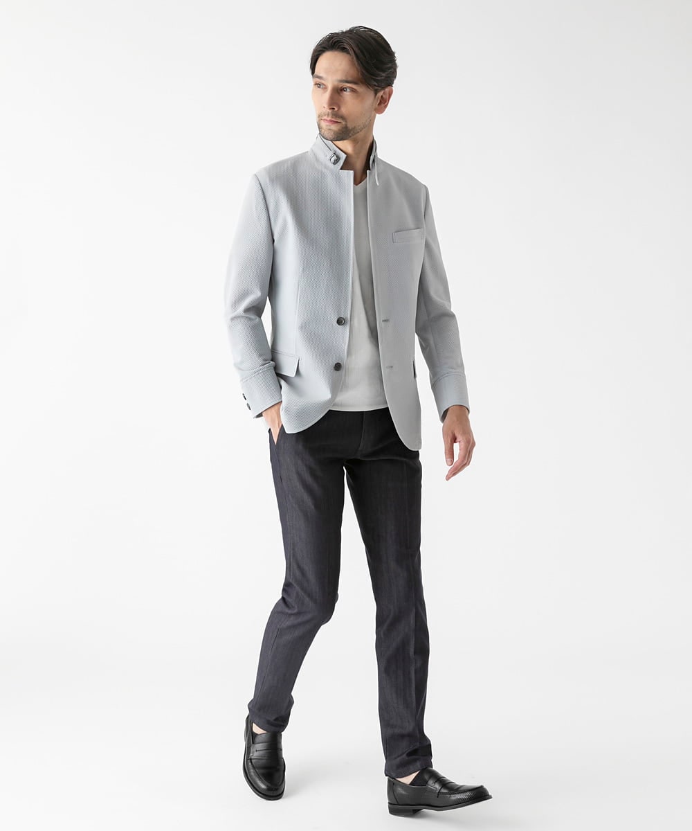 MNDGF56430 MICHEL KLEIN HOMME(ミッシェルクラン オム) 【セットアップ】ストレッチコンバーチブルジャケット グレー