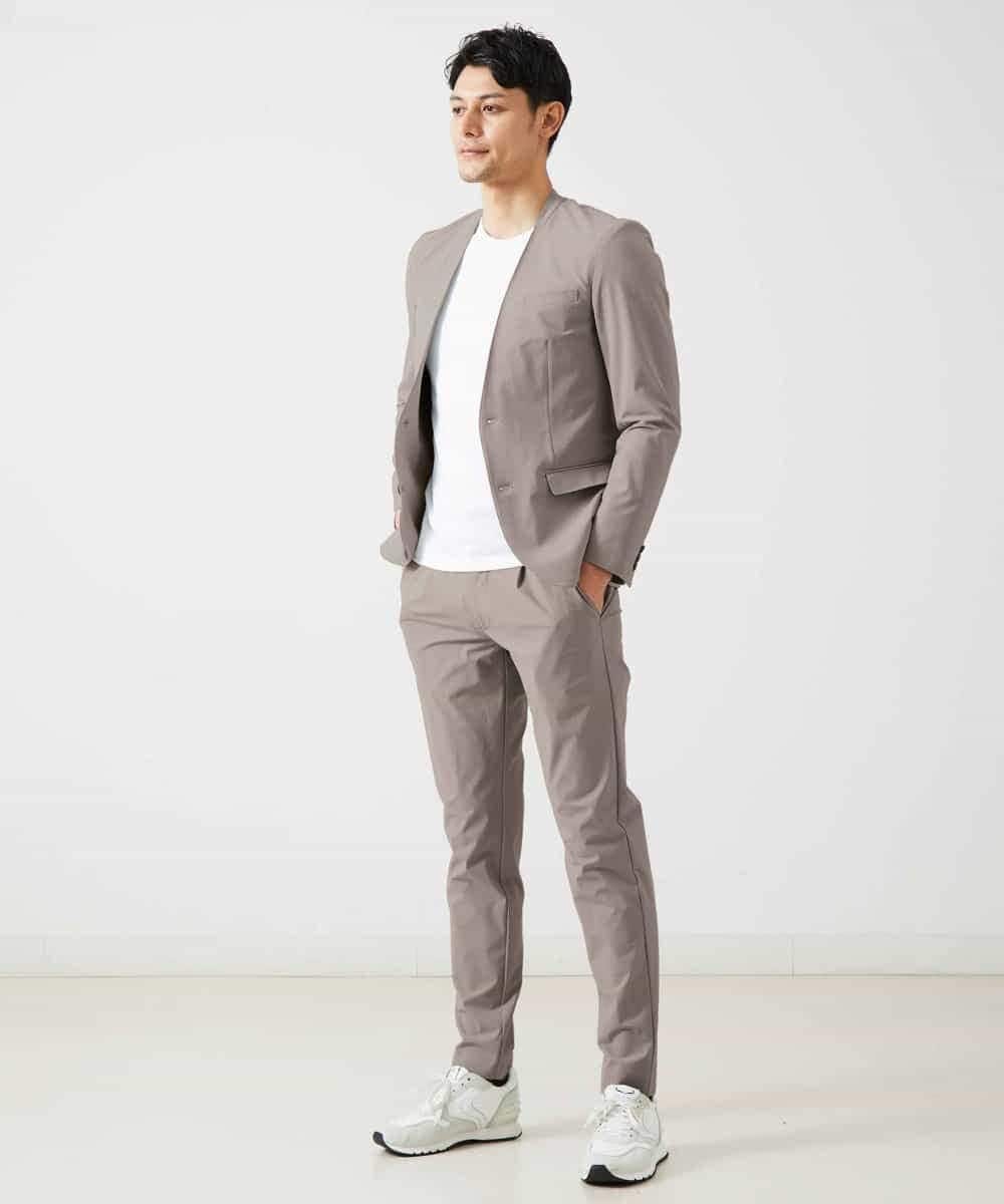 MNDGP09410 MICHEL KLEIN HOMME(ミッシェルクラン オム) ノーカラージャケット ベージュ(82)