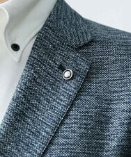 MNDGS02360 MICHEL KLEIN HOMME(ミッシェルクラン オム) 幾何柄ストレッチジャケット ライトブルー(50)
