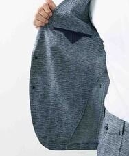 MNDGS02360 MICHEL KLEIN HOMME(ミッシェルクラン オム) 幾何柄ストレッチジャケット ライトブルー(50)