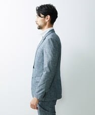 MNDGS02360 MICHEL KLEIN HOMME(ミッシェルクラン オム) 幾何柄ストレッチジャケット ライトブルー(50)
