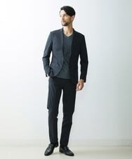 MNDGS02360 MICHEL KLEIN HOMME(ミッシェルクラン オム) 幾何柄ストレッチジャケット ネイビー(58)