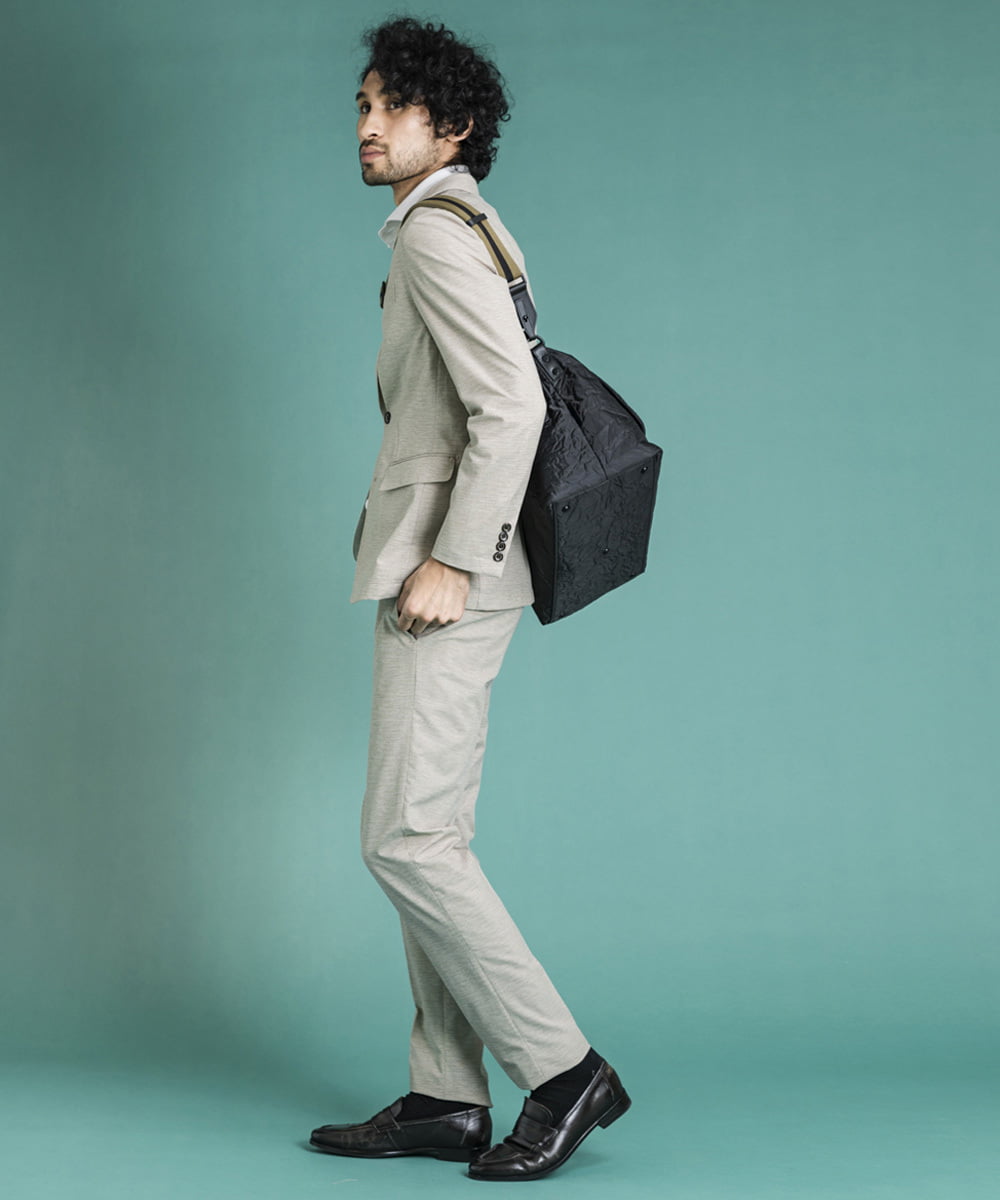 MNDGS02360 MICHEL KLEIN HOMME(ミッシェルクラン オム) 幾何柄ストレッチジャケット オフホワイト(81)