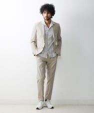 MNDGS02360 MICHEL KLEIN HOMME(ミッシェルクラン オム) 幾何柄ストレッチジャケット オフホワイト(81)