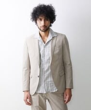 MNDGS02360 MICHEL KLEIN HOMME(ミッシェルクラン オム) 幾何柄ストレッチジャケット オフホワイト(81)