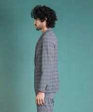 MNDGS03390 MICHEL KLEIN HOMME(ミッシェルクラン オム) チェック柄サッカージャケット ライトブルー(50)