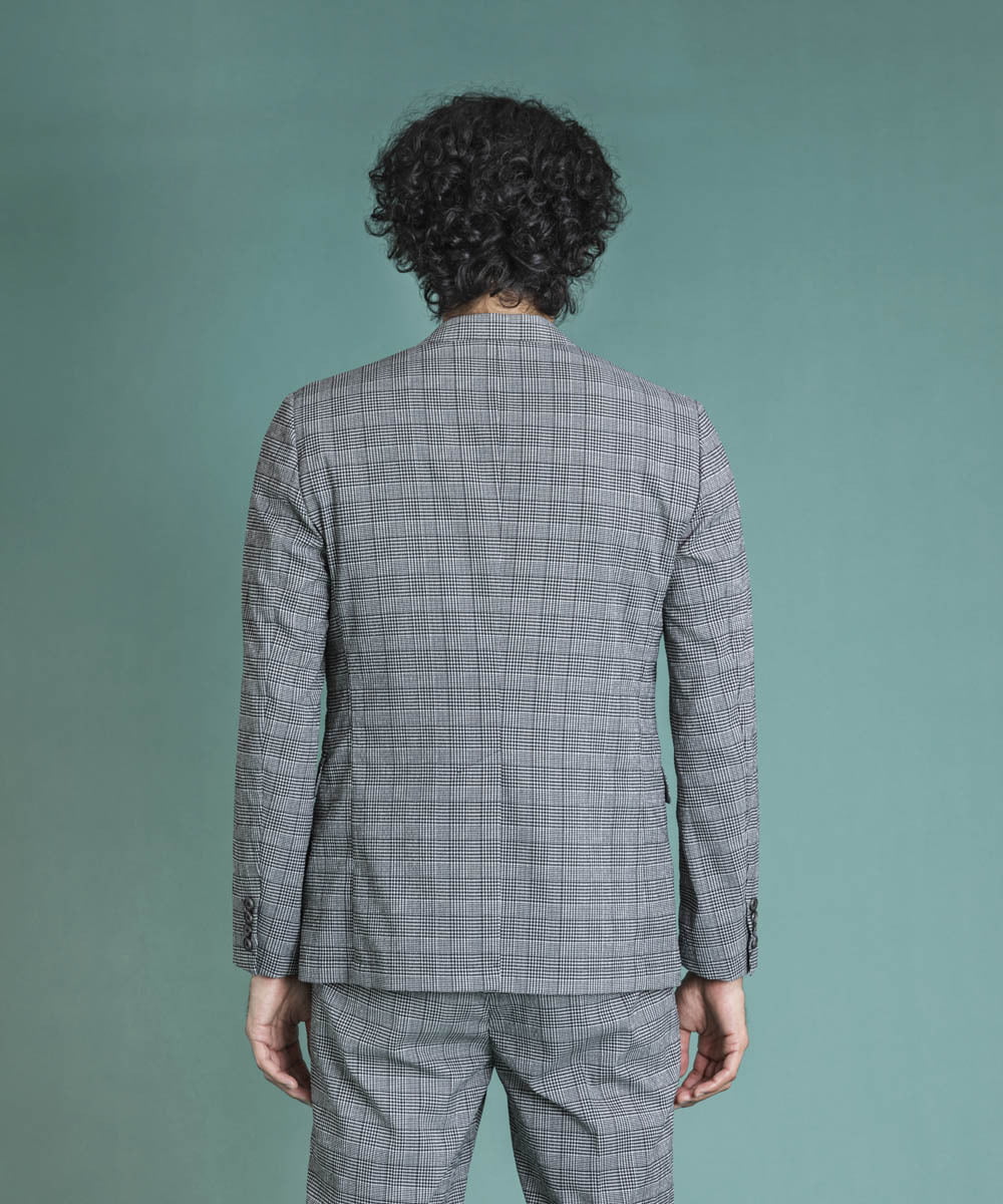 MNDGS03390 MICHEL KLEIN HOMME(ミッシェルクラン オム) チェック柄サッカージャケット ライトブルー(50)