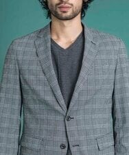MNDGS03390 MICHEL KLEIN HOMME(ミッシェルクラン オム) チェック柄サッカージャケット ライトブルー(50)