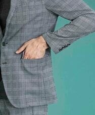 MNDGS03390 MICHEL KLEIN HOMME(ミッシェルクラン オム) チェック柄サッカージャケット ライトブルー(50)