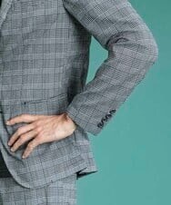 MNDGS03390 MICHEL KLEIN HOMME(ミッシェルクラン オム) チェック柄サッカージャケット ライトブルー(50)