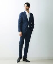 MNDGS03390 MICHEL KLEIN HOMME(ミッシェルクラン オム) チェック柄サッカージャケット ブルー(55)