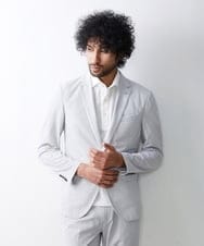 MNDGS04390 MICHEL KLEIN HOMME(ミッシェルクラン オム) メッシュストレッチジャケット ライトグレー