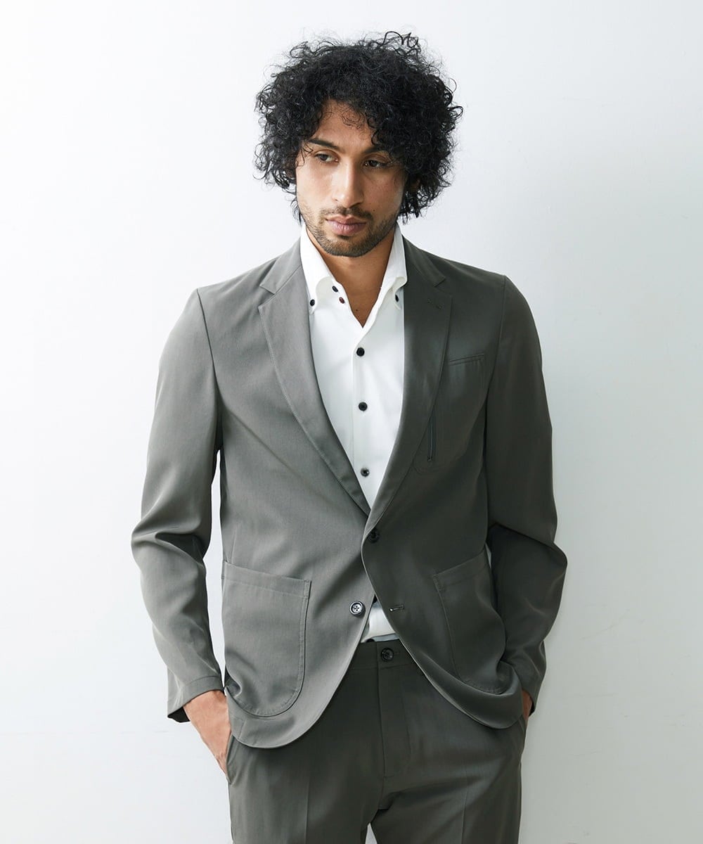 MNDGS05410 MICHEL KLEIN HOMME(ミッシェルクラン オム) デザインジャケット カーキ(36)
