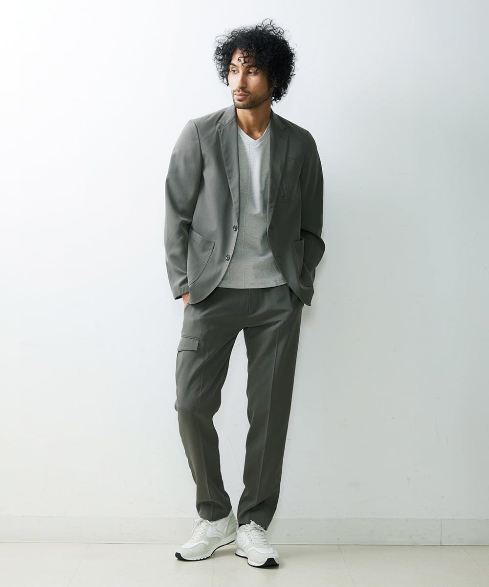MNDGS05410 MICHEL KLEIN HOMME(ミッシェルクラン オム) デザインジャケット カーキ(36)
