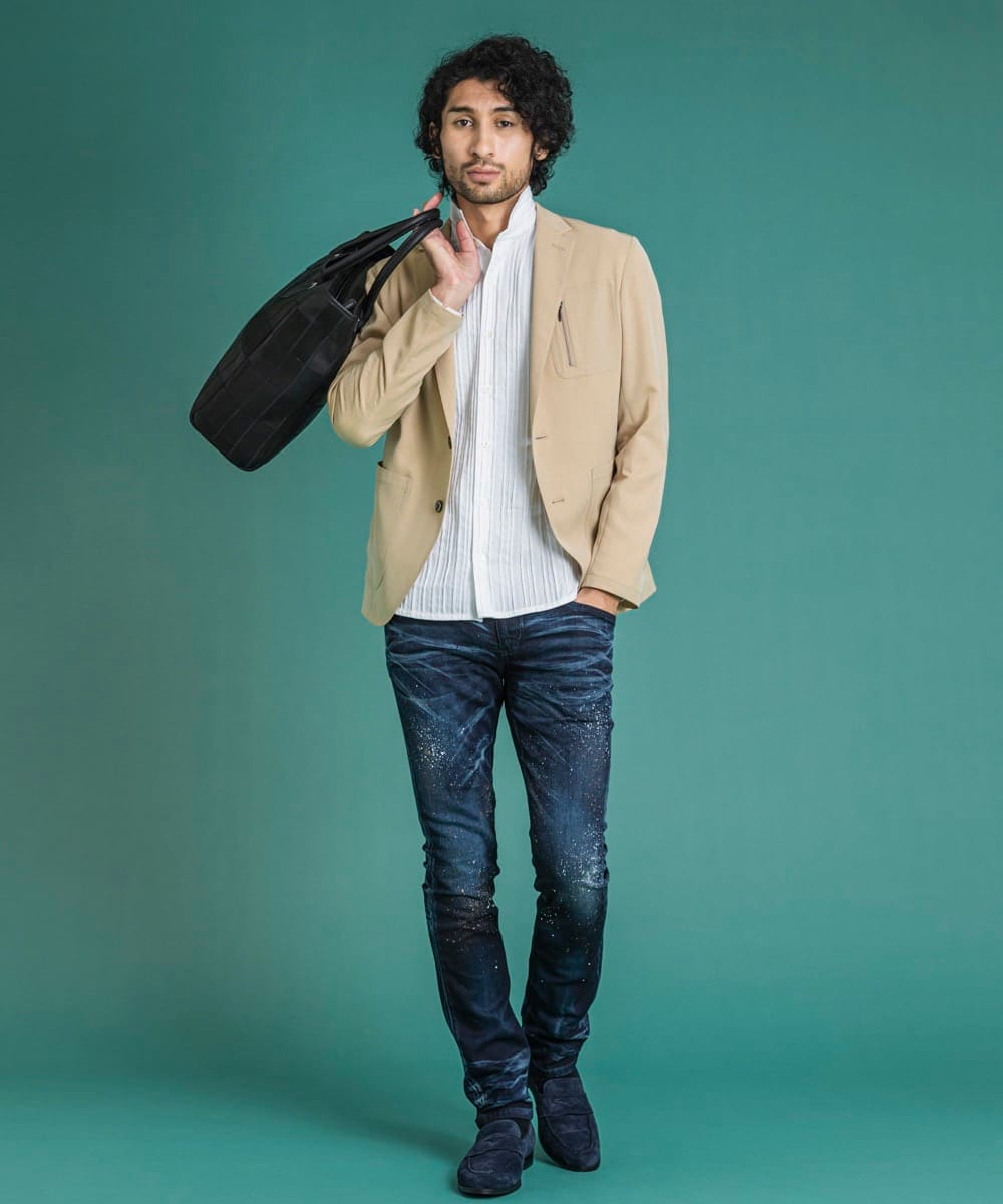 MNDGS05410 MICHEL KLEIN HOMME(ミッシェルクラン オム) デザインジャケット オフホワイト(81)