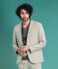 MNDGS14410 MICHEL KLEIN HOMME(ミッシェルクラン オム) ブッチャーノーカラージャケット ベージュ(82)