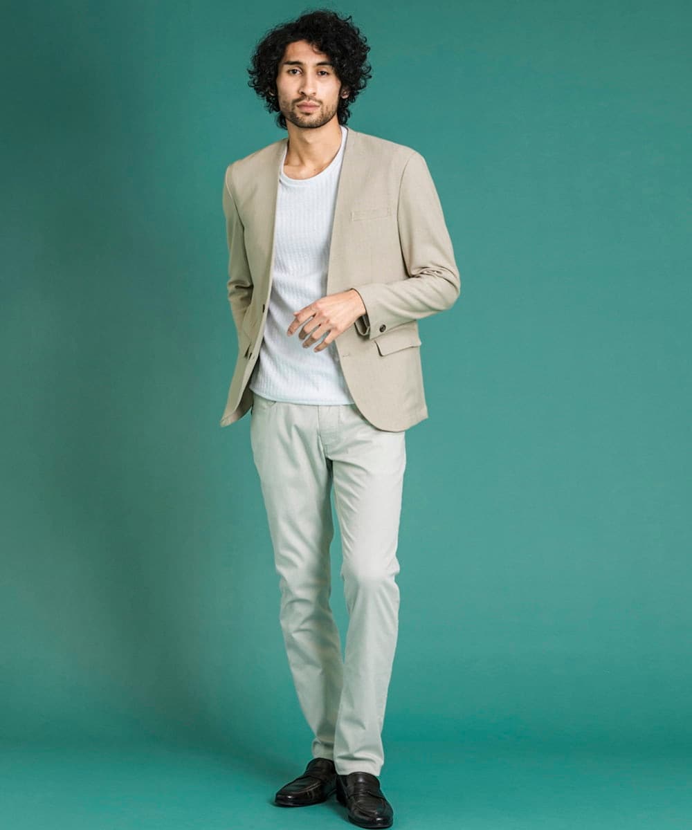 MNDGS14410 MICHEL KLEIN HOMME(ミッシェルクラン オム) ブッチャーノーカラージャケット ベージュ(82)