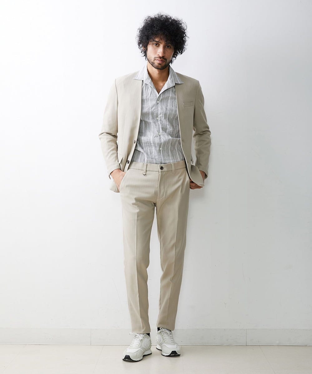 MNDGS14410 MICHEL KLEIN HOMME(ミッシェルクラン オム) ブッチャーノーカラージャケット ベージュ(82)