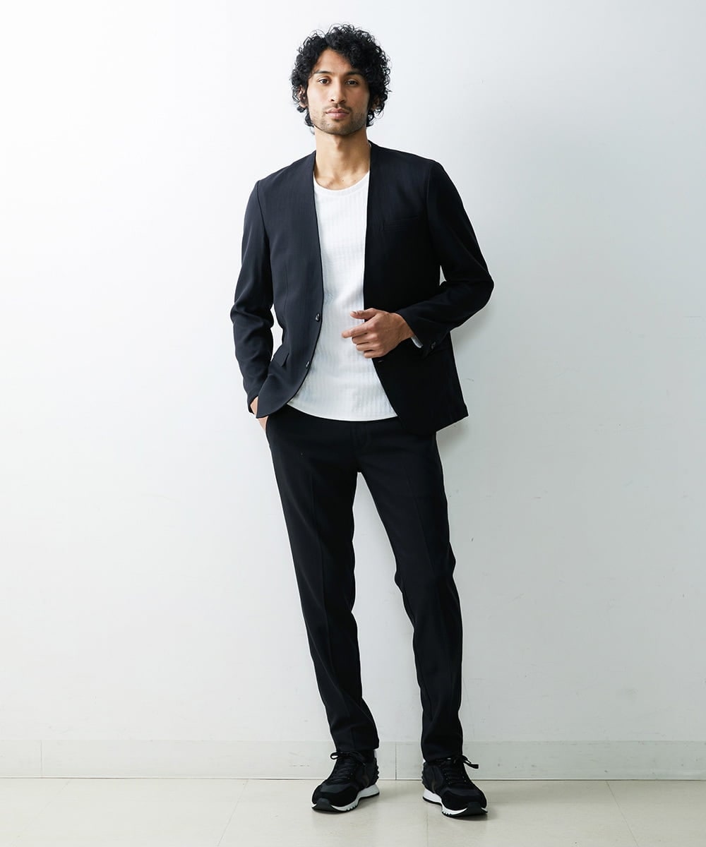 MNDGS14410 MICHEL KLEIN HOMME(ミッシェルクラン オム) ブッチャーノーカラージャケット ブラック(94)