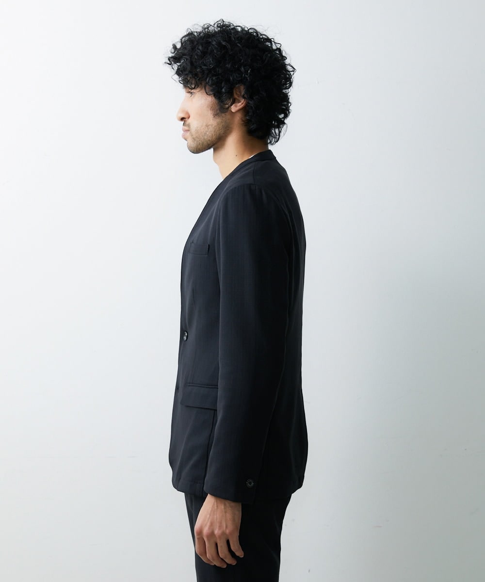 MNDGS14410 MICHEL KLEIN HOMME(ミッシェルクラン オム) ブッチャーノーカラージャケット ブラック(94)