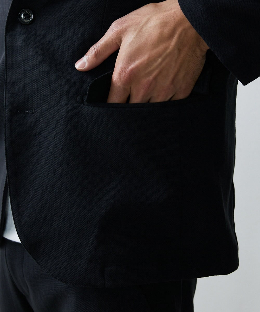 MNDGS14410 MICHEL KLEIN HOMME(ミッシェルクラン オム) ブッチャーノーカラージャケット ブラック(94)