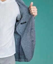 MNDGS30330 MICHEL KLEIN HOMME(ミッシェルクラン オム) リネンカットジャケット ライトブルー(50)