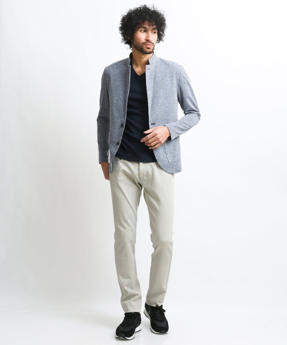 MNDGS30330 MICHEL KLEIN HOMME(ミッシェルクラン オム) リネンカットジャケット ライトブルー(50)