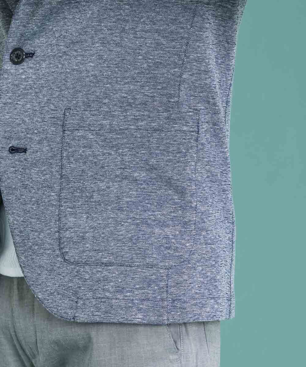 MNDGS30330 MICHEL KLEIN HOMME(ミッシェルクラン オム) リネンカットジャケット ライトブルー(50)