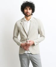 MNDGS30330 MICHEL KLEIN HOMME(ミッシェルクラン オム) リネンカットジャケット アイボリー(80)