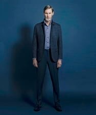 MNDGS46430 MICHEL KLEIN HOMME(ミッシェルクラン オム) へリンボン柄ジャージージャケット ブルー(55)