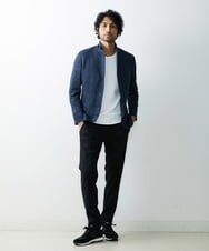 MNDGS46430 MICHEL KLEIN HOMME(ミッシェルクラン オム) へリンボン柄ジャージージャケット ブルー(55)