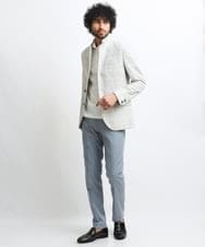 MNDGS46430 MICHEL KLEIN HOMME(ミッシェルクラン オム) へリンボン柄ジャージージャケット ライトグレー(91)