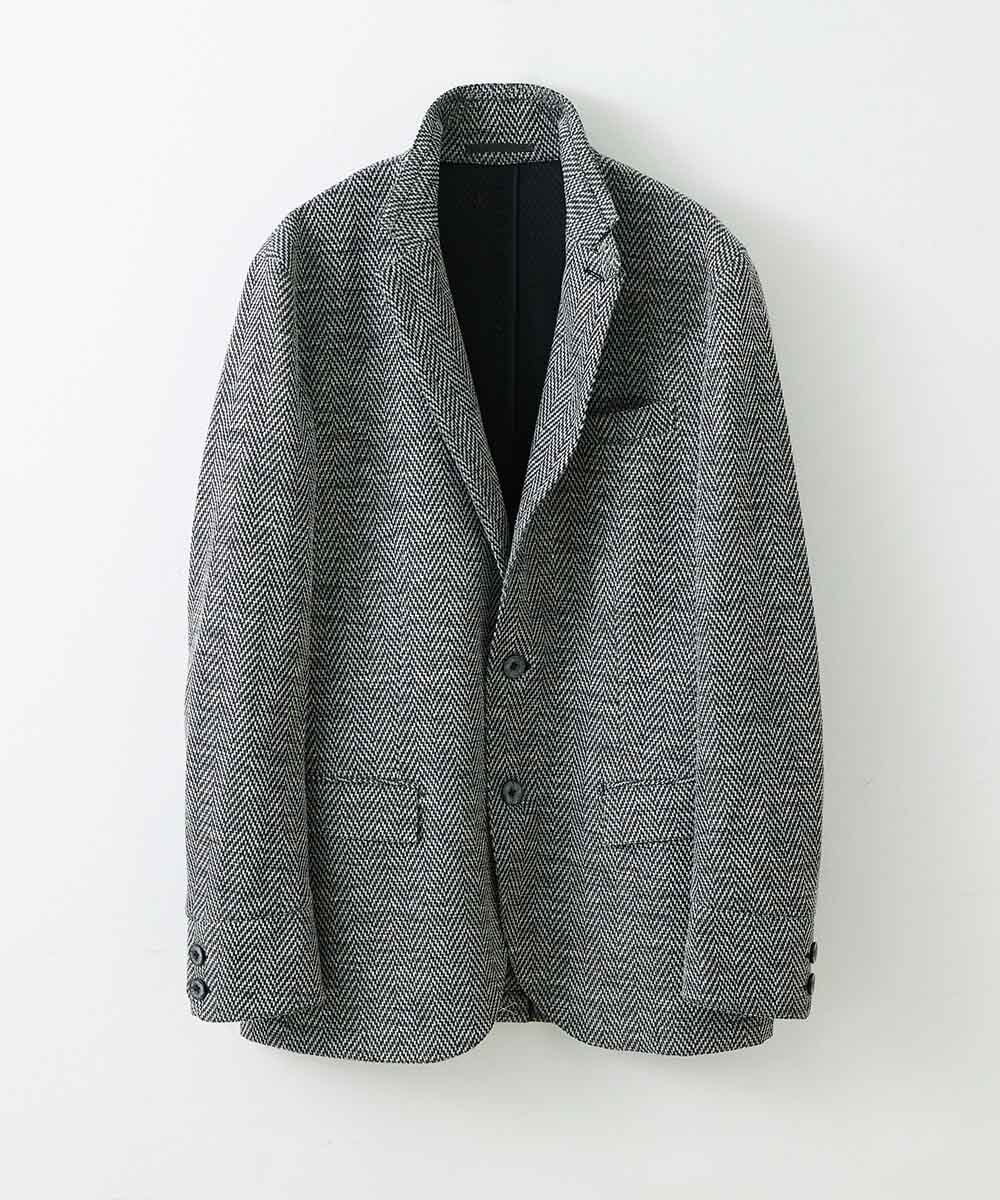 MNDGS46430 MICHEL KLEIN HOMME(ミッシェルクラン オム) へリンボン柄ジャージージャケット ブラック(94)
