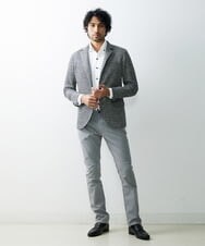 MNDGS46430 MICHEL KLEIN HOMME(ミッシェルクラン オム) へリンボン柄ジャージージャケット ブラック(94)