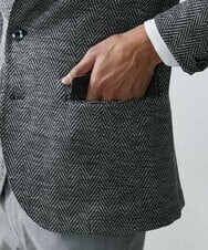 MNDGS46430 MICHEL KLEIN HOMME(ミッシェルクラン オム) へリンボン柄ジャージージャケット ブラック(94)