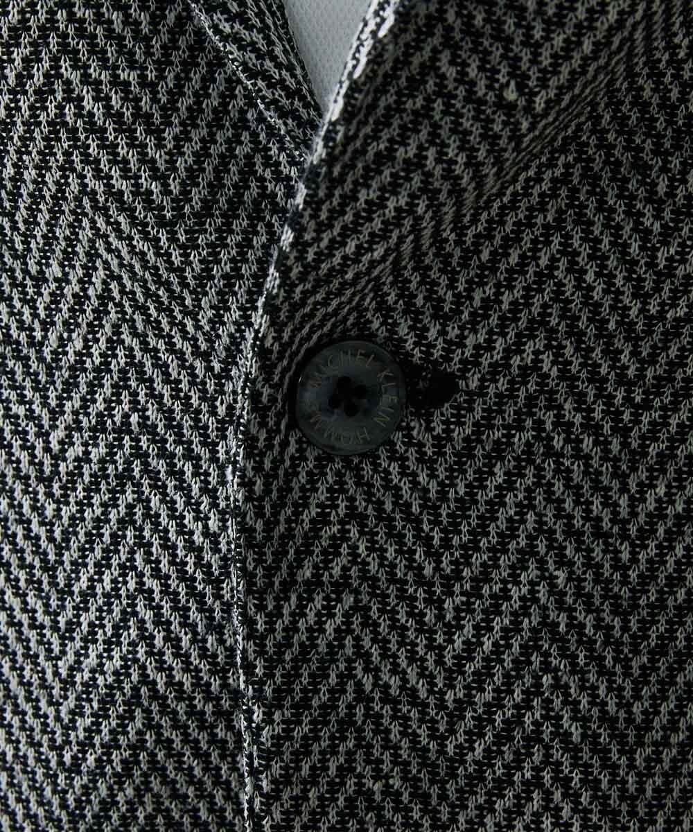 MNDGS46430 MICHEL KLEIN HOMME(ミッシェルクラン オム) へリンボン柄ジャージージャケット ブラック(94)