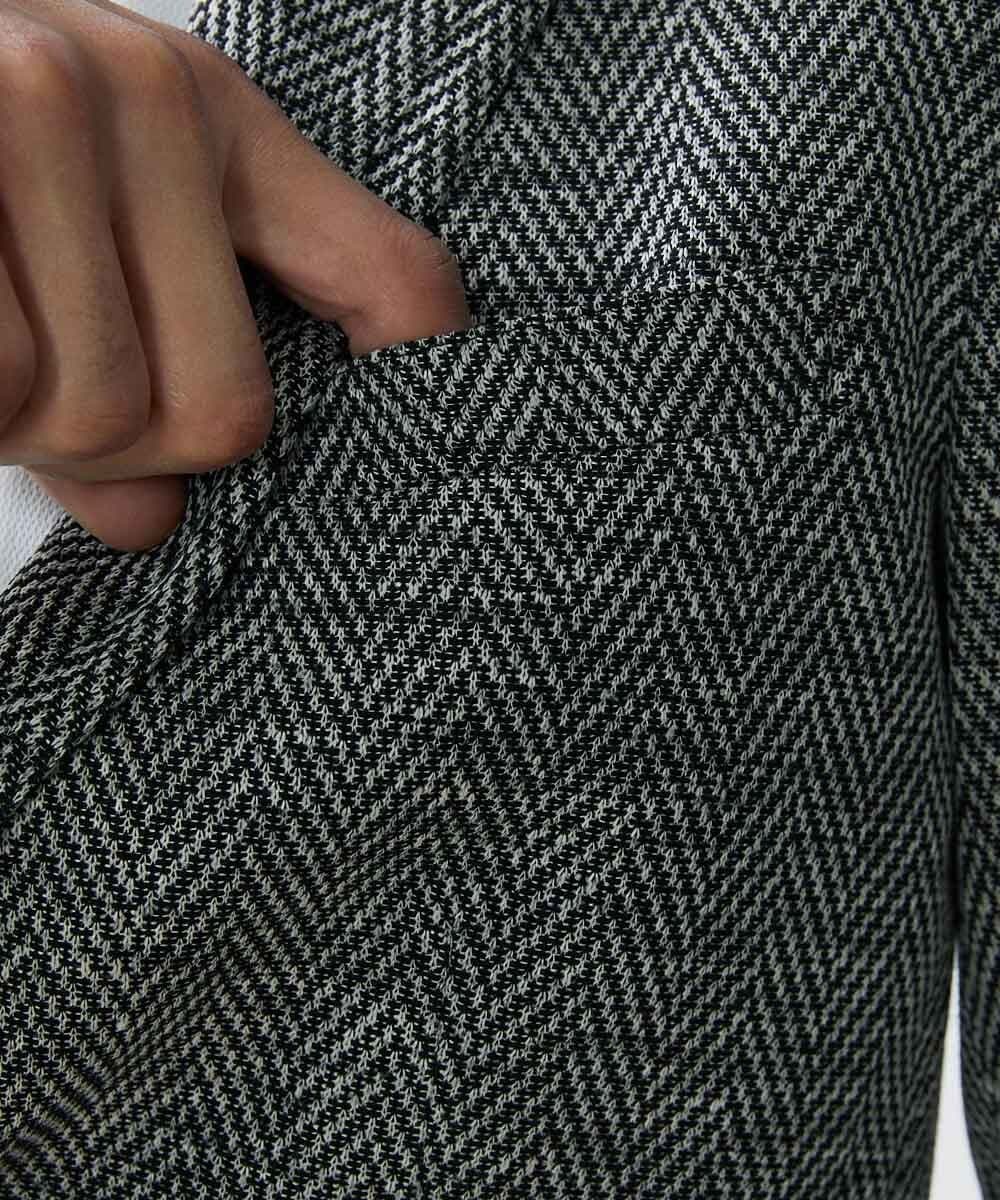 MNDGS46430 MICHEL KLEIN HOMME(ミッシェルクラン オム) へリンボン柄ジャージージャケット ブラック(94)