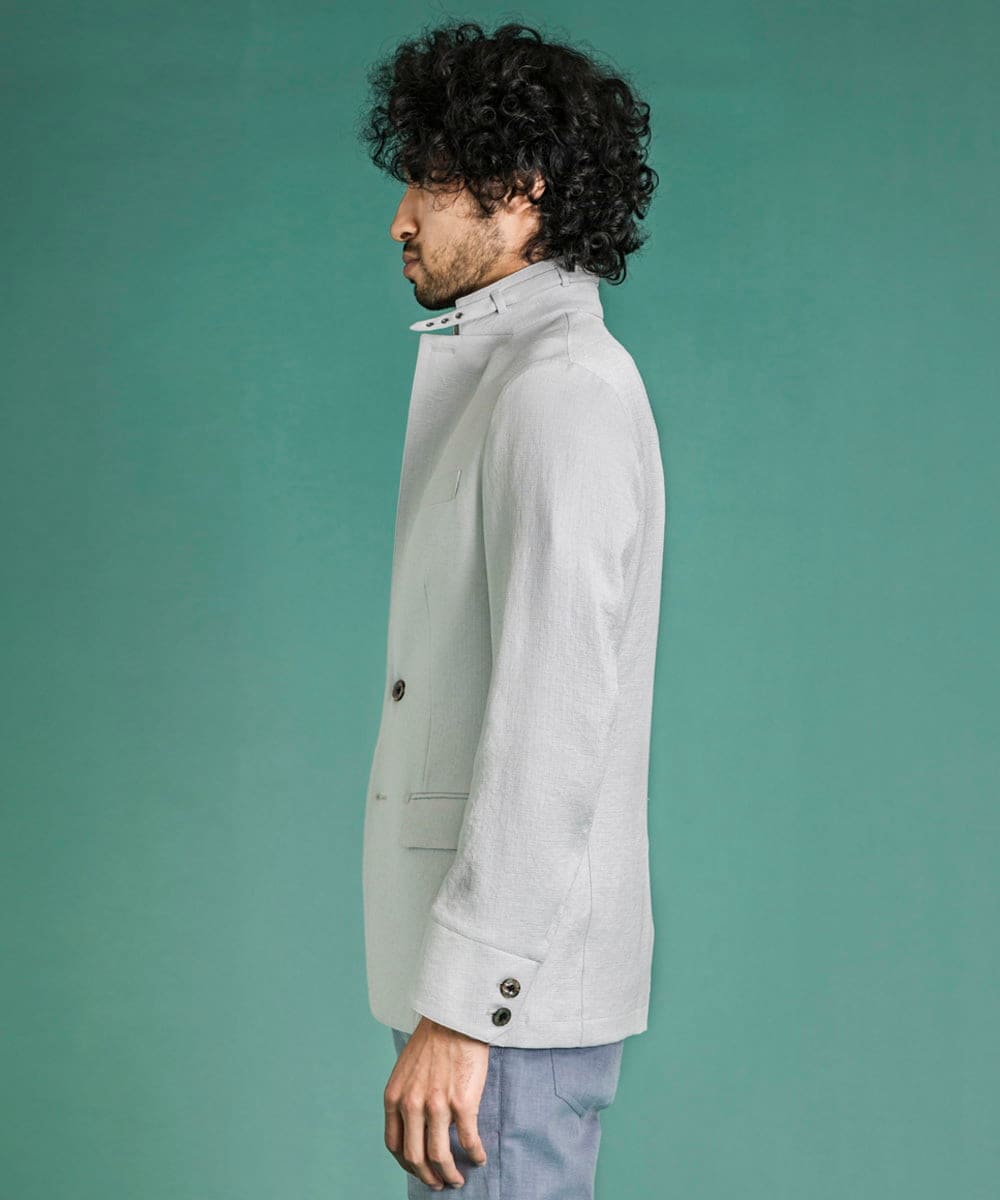 MNDGS47430 MICHEL KLEIN HOMME(ミッシェルクラン オム) ボディシェルジャケット ライトグレー