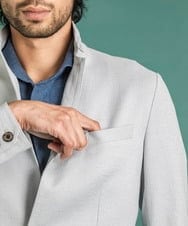 MNDGS47430 MICHEL KLEIN HOMME(ミッシェルクラン オム) ボディシェルジャケット ライトグレー