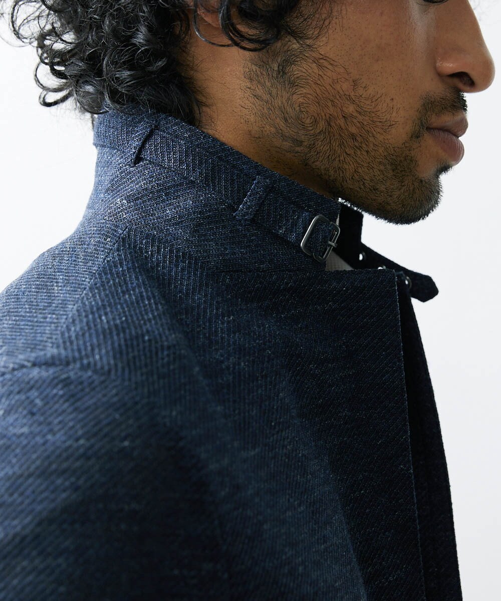 MNDGS48540 MICHEL KLEIN HOMME(ミッシェルクラン オム) リネンジャージジャケット ネイビー(57)