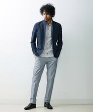 MNDGS48540 MICHEL KLEIN HOMME(ミッシェルクラン オム) リネンジャージジャケット ネイビー(57)