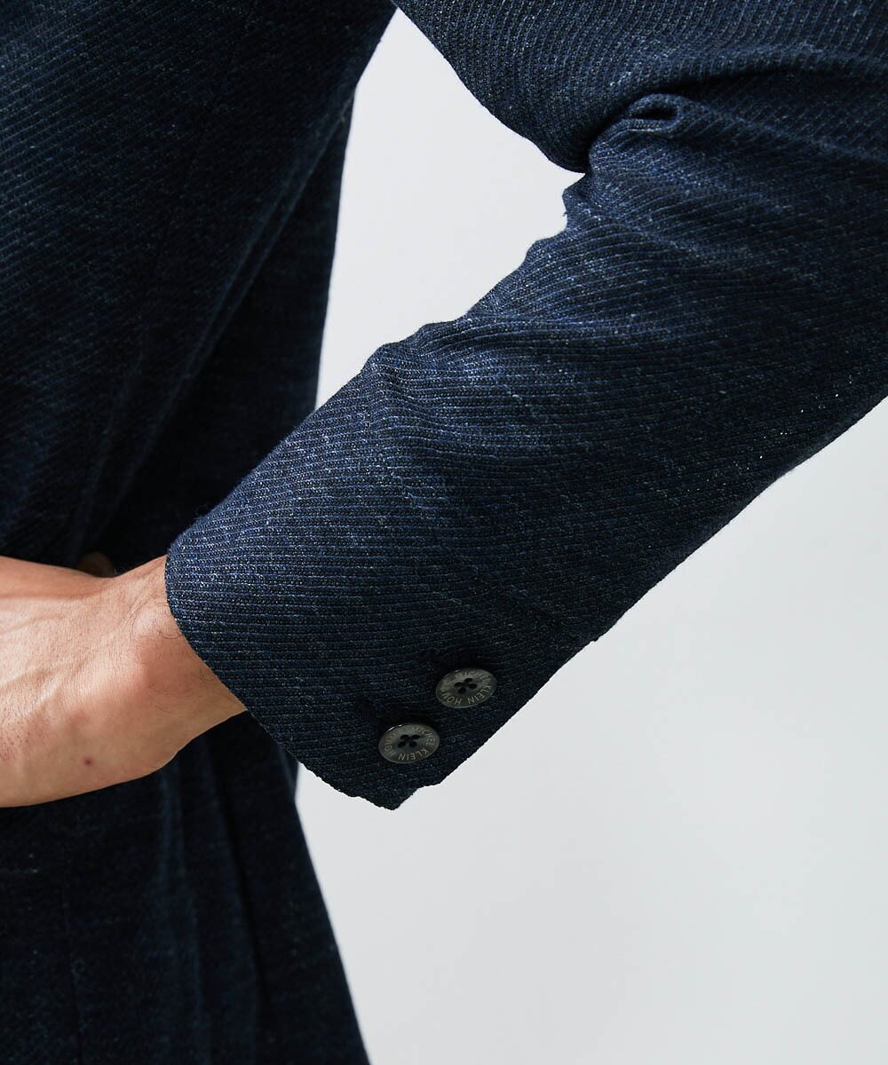 MNDGS48540 MICHEL KLEIN HOMME(ミッシェルクラン オム) リネンジャージジャケット ネイビー(57)
