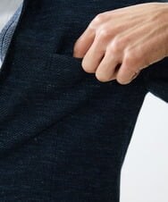 MNDGS48540 MICHEL KLEIN HOMME(ミッシェルクラン オム) リネンジャージジャケット ネイビー(57)