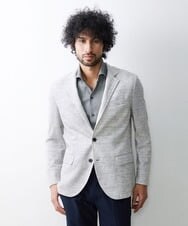 MNDGS48540 MICHEL KLEIN HOMME(ミッシェルクラン オム) リネンジャージジャケット ライトグレー(91)